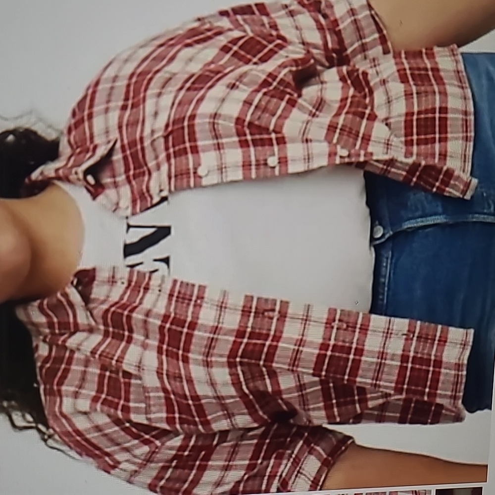 Levi's Maple Cropped Flannel Red button down shirt 3X